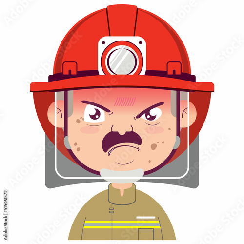 fireman angry cartoon cute