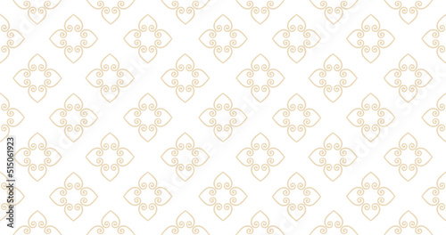 Abstract seamless pattern. Arabic line ornament with geometric shapes. Linear...