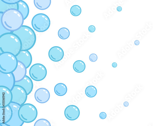 Soap bubbles pattern. Repeated vertical foam decoration. Soap bubbles wallpaper. Vector