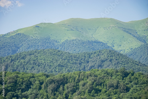 Fototapeta Naklejka Na Ścianę i Meble -  green landscape and blue sky in the mountain