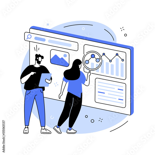 SEO analytics team abstract concept vector illustration.