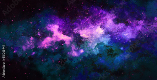 Fototapeta Naklejka Na Ścianę i Meble -  Cosmic illustration. Beautiful colorful space background. Watercolor Cosmos