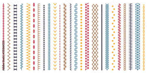 Different types of machine stitch brush pattern
