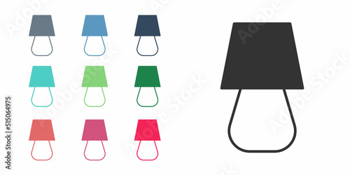 Black Table lamp icon isolated on white background. Set icons colorful. Vector