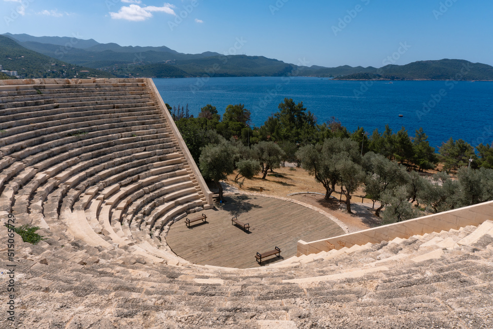 Ancient Greek Amphitheater, at Kaş, Turkey.