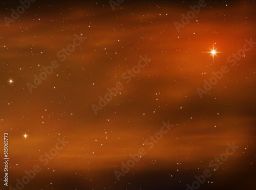 Night red orange starry sky star galaxy background