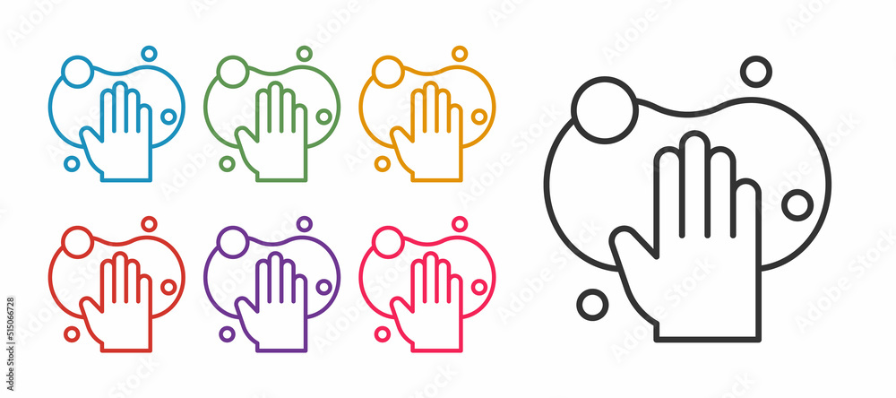 Set line Sponge icon isolated on white background. Wisp of bast for washing dishes. Cleaning service logo. Set icons colorful. Vector Set line Sponge icon isolated on white background. Wisp of bast for washing dishes. Cleaning service logo. Set icons colorful. Vector
