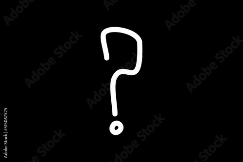 Black and white question mark icon sign