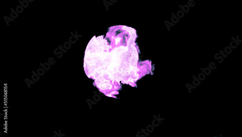 a magic ball on a black background. a ball of purple energy. fx energy fields. purple magic fire ball