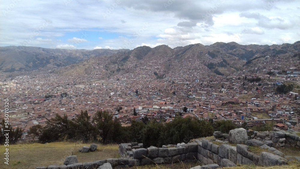 view of the mountains in the city of cusco