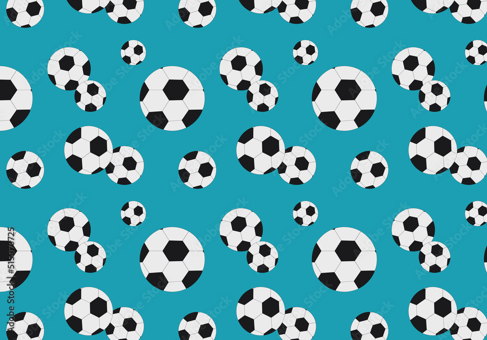 Bright pattern with soccer balls on background Bright pattern with soccer balls on background