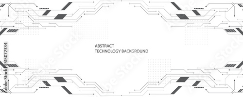 Hi-tech technology pattern, white background vector Stylish Grey, Technology Wallpaper