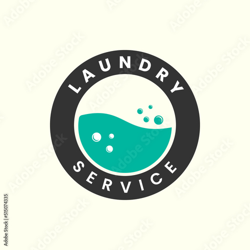 Wallpaper Mural laundry vintage and emblem logo icon template design. soap, clothesline, water, bubble, vector illustration Torontodigital.ca