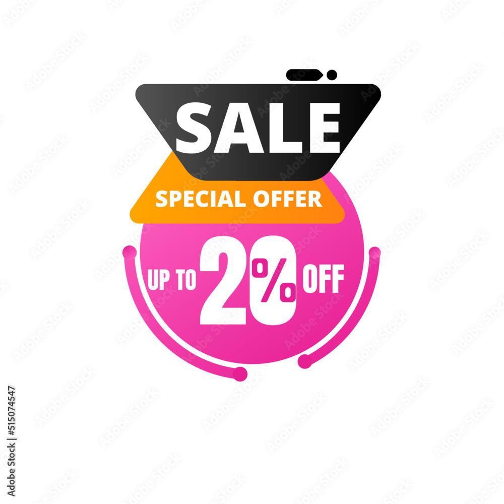 20% percent off, Limited time special sale offer. vector illustration, pink and black super discount icon design, Twenty 