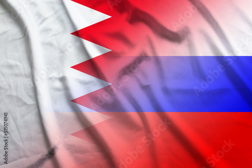 Bahrain and Russia national flag international contract RUS BHR photo
