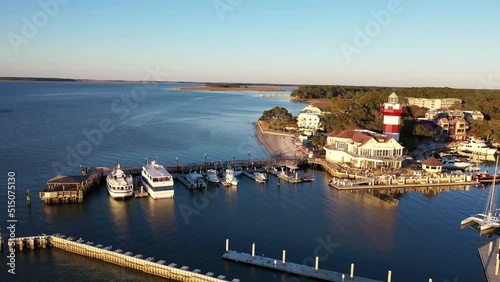 Aerial View of Harbour Town and lighthouse on Hilton Head Island South Carolina