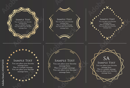 ゴージャスなカードデザインセット。高級感のあるデザインテンプレート