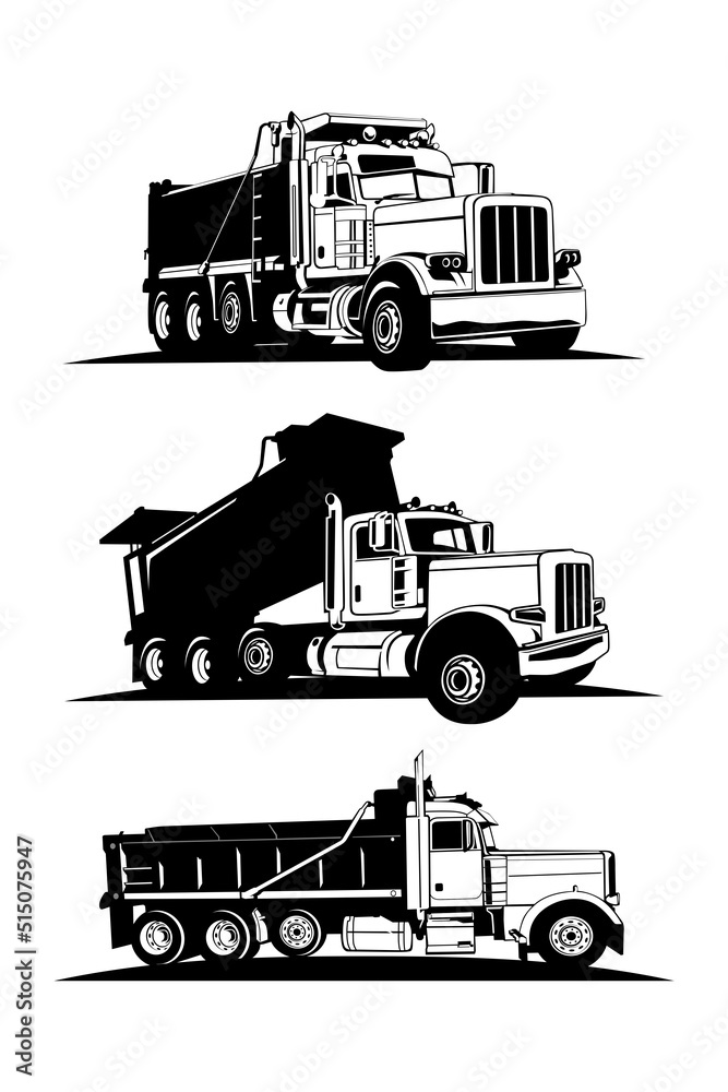 Fototapeta premium dump truck logo design icon vector 