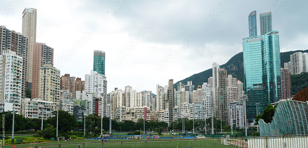 Vista panorâmica do Happy Valley, região altamente valorizada de Hong Kong