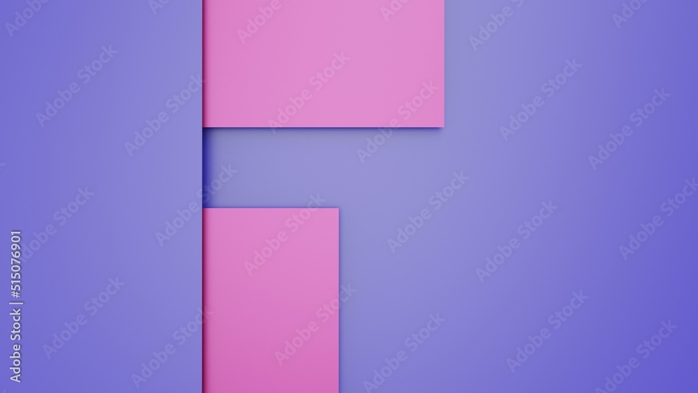 Overlapping pink-purple paper planes layer. Abstract background. 3D high quality rendering. 3D illustration. 3D CG.