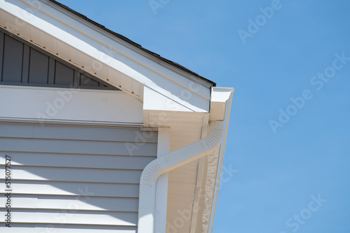 white plastic rain gutter maintenance rain gutter before rainy season