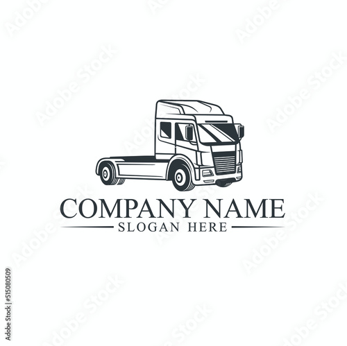 illustration for trucking service, trucking icon.