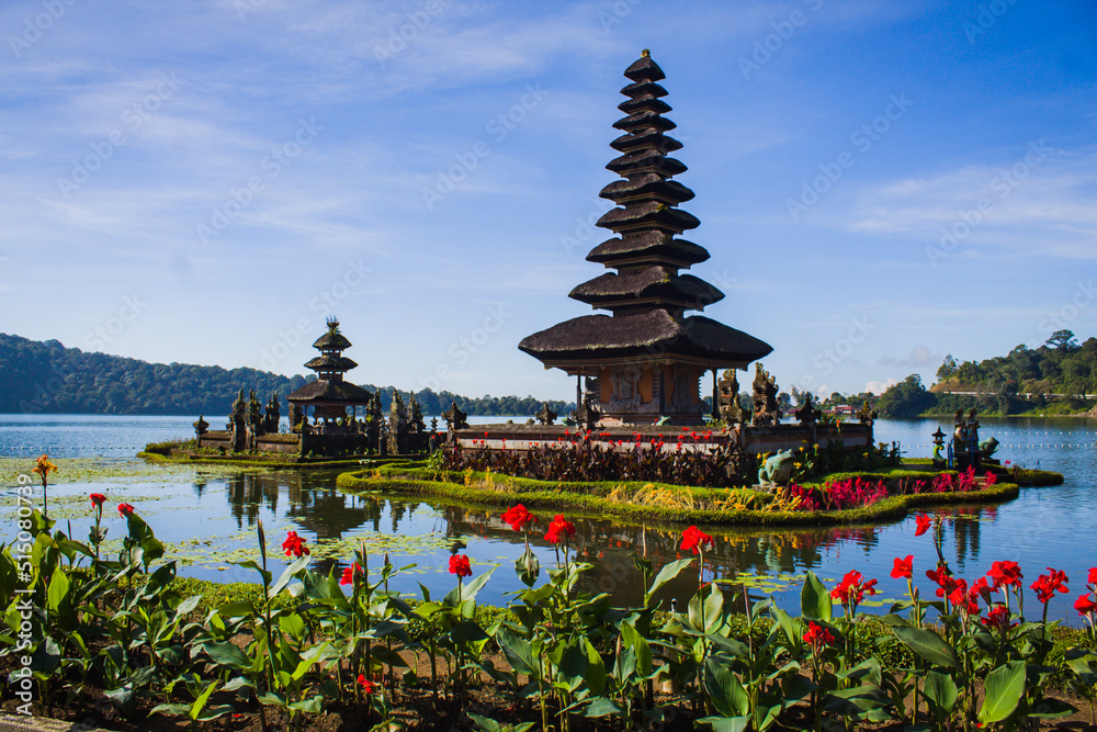 daytime view at Ulun Danu Beratan Temple Bedugul Temple on a lake in Bali, Indonesia daytime view at Ulun Danu Beratan Temple Bedugul Temple on a lake in Bali, Indonesia