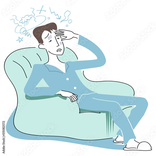 けだるさを覚える男性