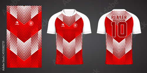 red white football jersey sport design template