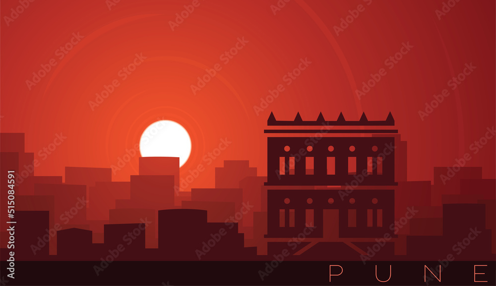 Pune Low Sun Skyline Scene