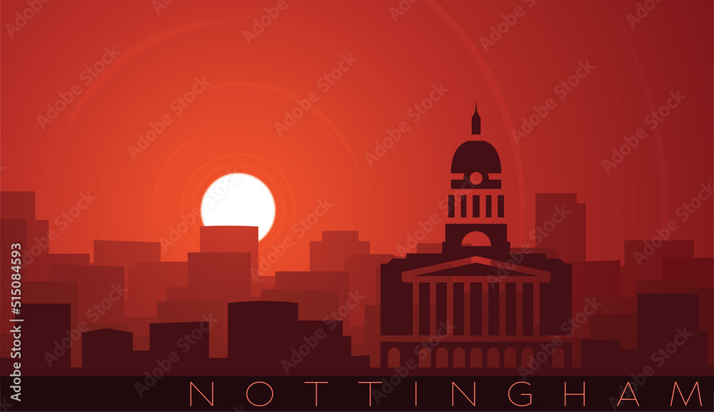 Nottingham Low Sun Skyline Scene
