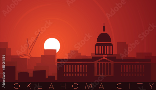 Oklahoma City Low Sun Skyline Scene