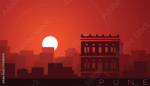 Pune Low Sun Skyline Scene