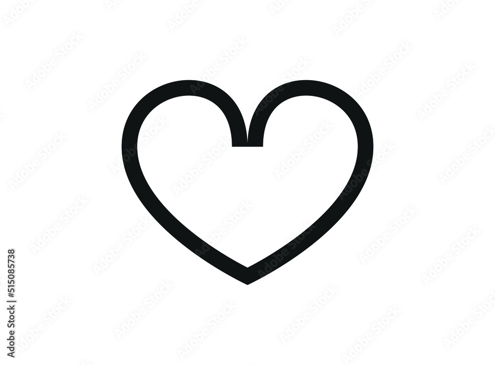 Heart icon vector illustration. Linear symbol with thin outline. The thickness is edited. Minimalist style.