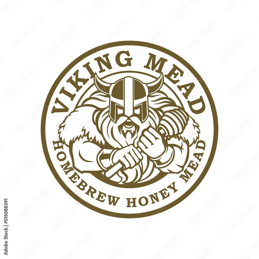 viking mead home brew honey mead logo vector Stock Vector Adobe Stock