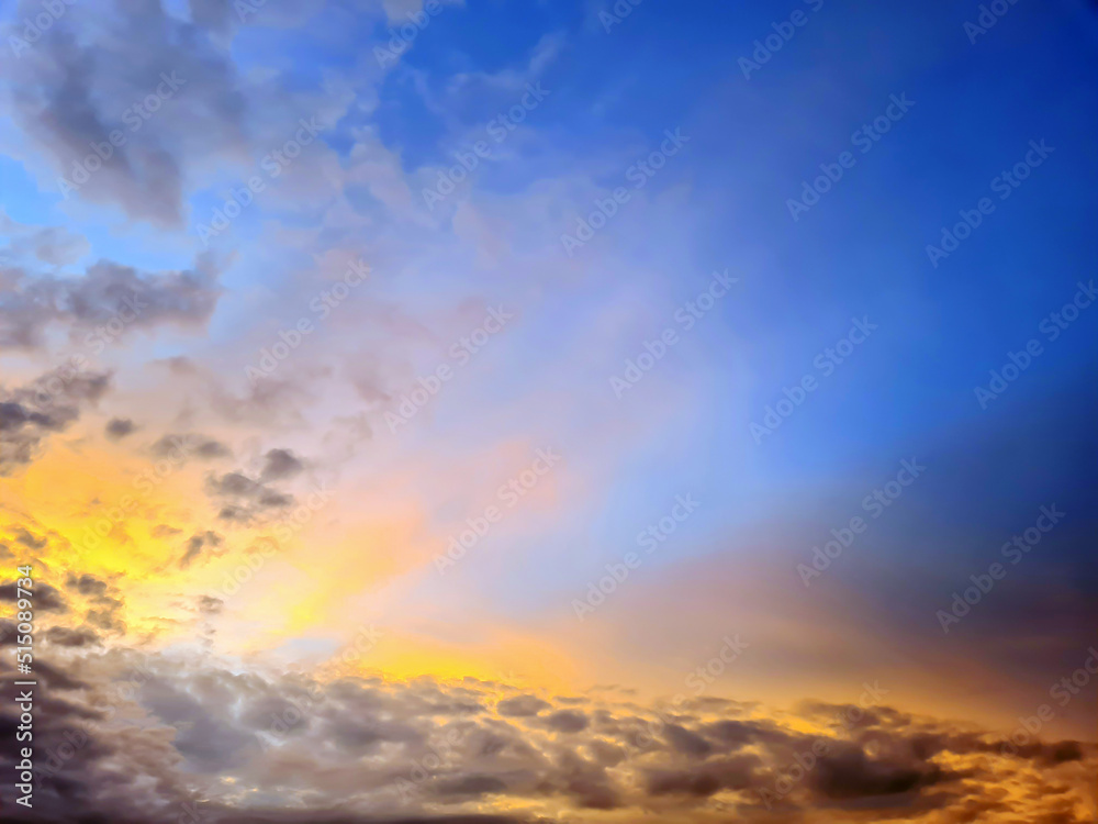 Colorful cloudy sky at sunset. Sky texture, abstract nature background Colorful cloudy sky at sunset. Sky texture, abstract nature background