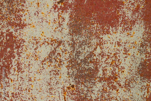 The texture is a rusty metallic orange painted surface with paint cracks and rust spots. background
