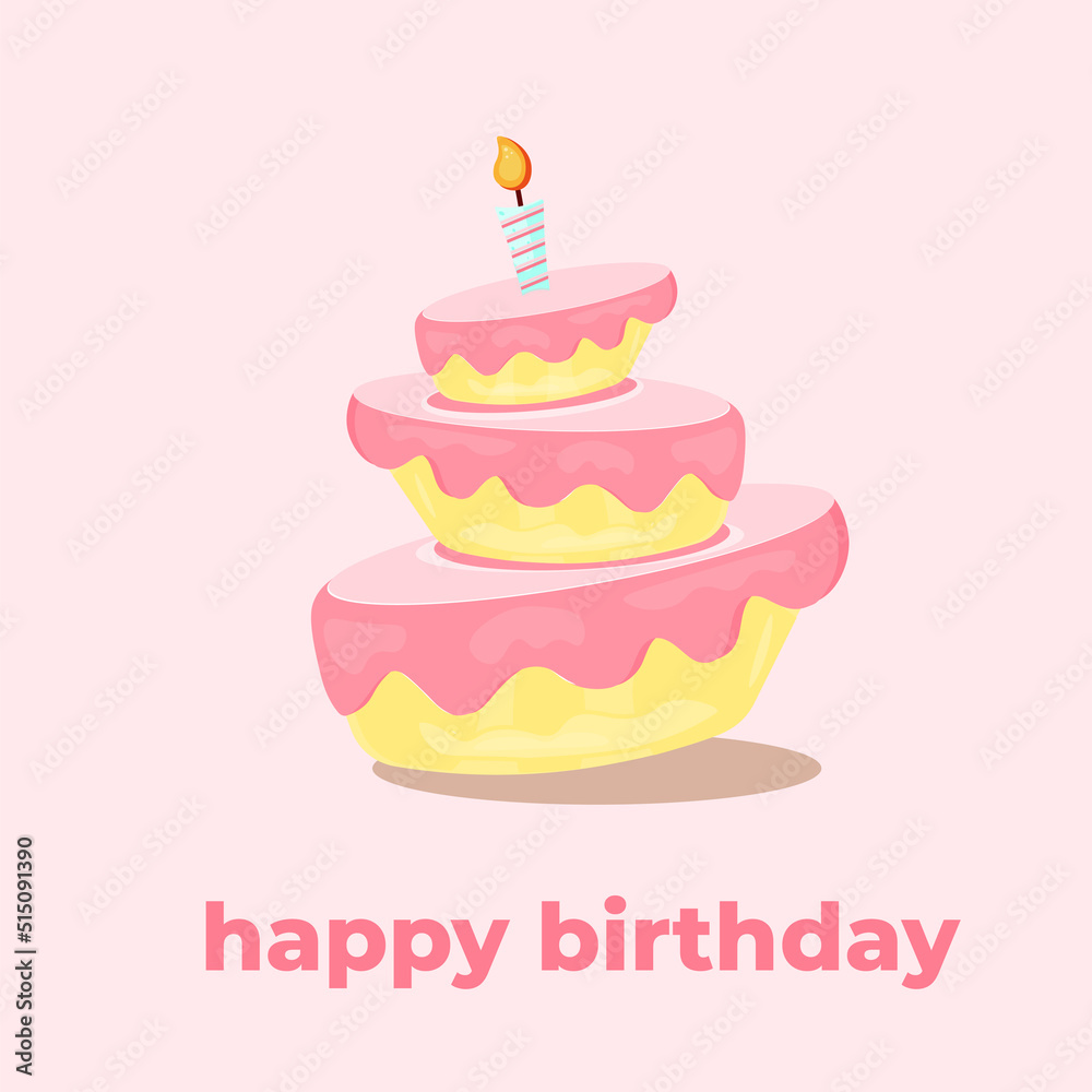 Happy Birthday cake flat icon. Vector illustration
Happy Birthday cake flat icon. Vector illustration