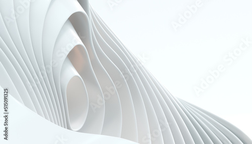 Fototapeta Naklejka Na Ścianę i Meble -  The abstract background has an abstract curved landscape. White wavy shapes, undulations, architecture abstraction Minimal decoration for banner or cover design