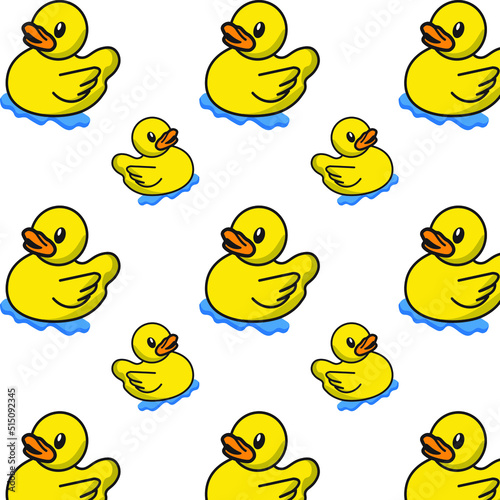 duck swimming vector illustration seamless farm animals poultry rural concept poster flyer on wrapper clothing design white background