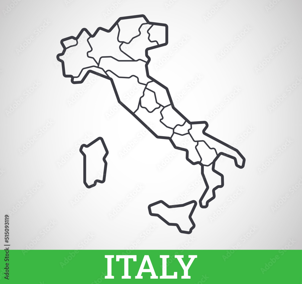 Simple Outline Map Of Italy With Regions Vector Graphic Illustration 1000 F 515093119 HBHS829CmVVBC02oie1qI3kQWig8JIyI 