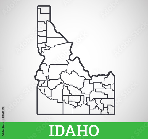 Simple outline map of Idaho, America. Vector graphic illustration.