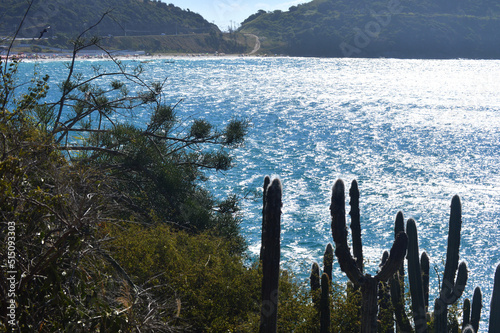 Beautiful blue ocean at Arraial do Cabo, Brazil