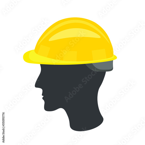 construction helmet man icon vector illustration safety symbol helmet icon labor logo industrial safety equipment concept image