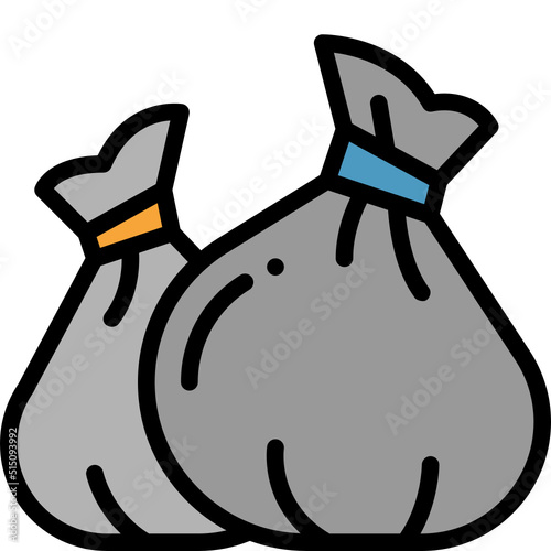 garbage bag filled outline icon