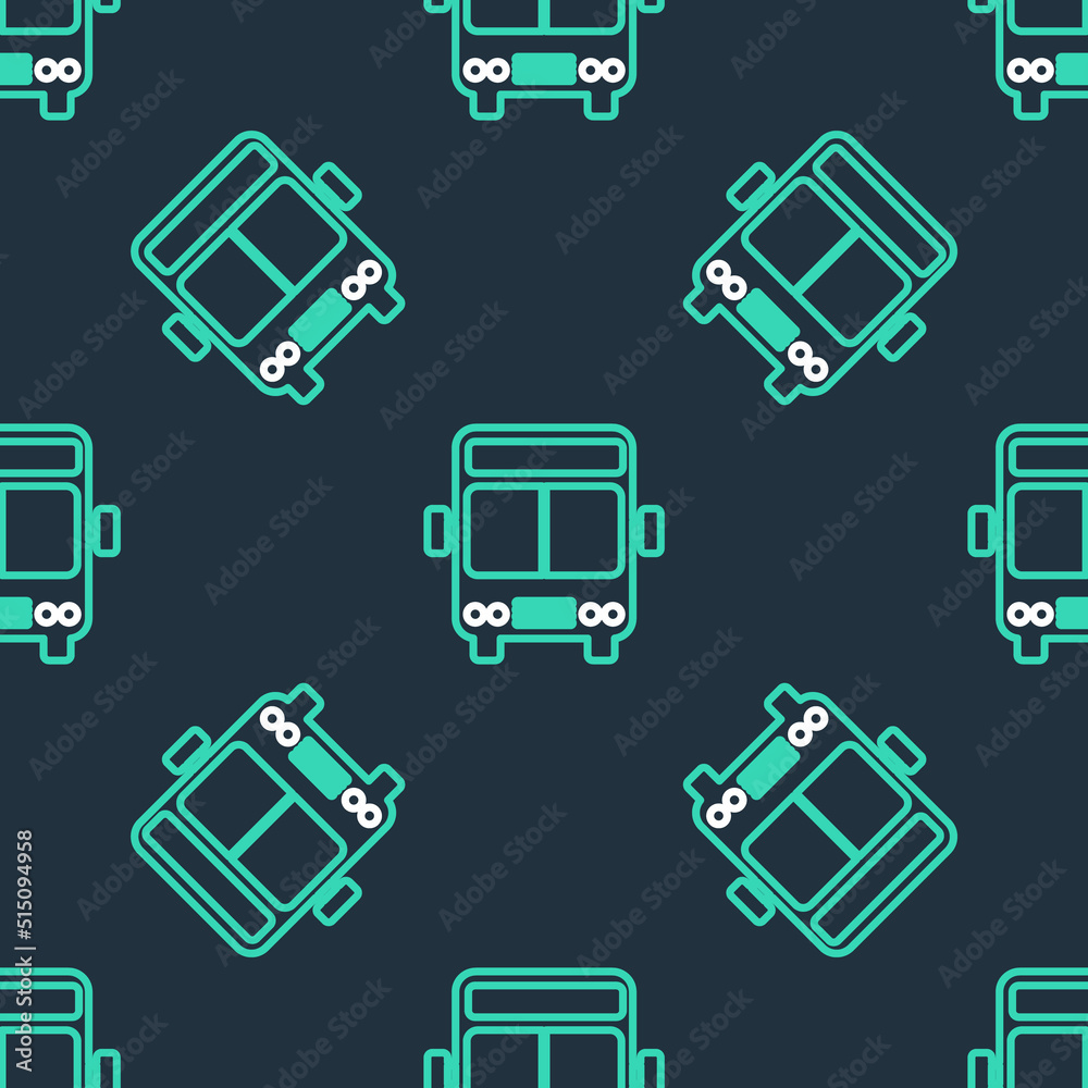 Line Bus icon isolated seamless pattern on black background. Transportation concept. Bus tour transport sign. Tourism or public vehicle symbol. Vector Line Bus icon isolated seamless pattern on black background. Transportation concept. Bus tour transport sign. Tourism or public vehicle symbol. Vector