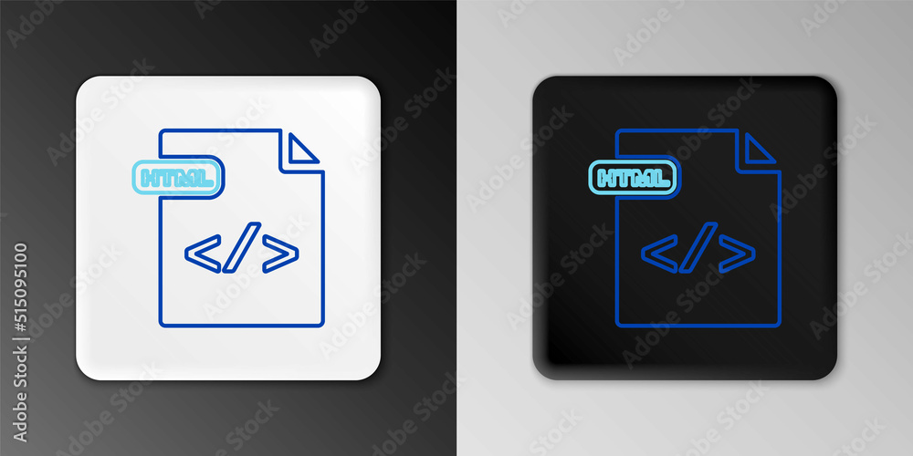 Line HTML file document. Download html button icon isolated on grey background. HTML file symbol. Markup language symbol. Colorful outline concept. Vector Line HTML file document. Download html button icon isolated on grey background. HTML file symbol. Markup language symbol. Colorful outline concept. Vector