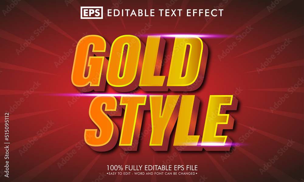 Gold editable text effect