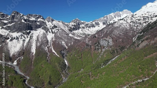 Wallpaper Mural Blue white and green natural color of alpine panorama with high mountains Torontodigital.ca