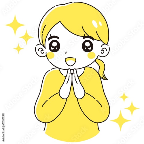ときめく女性のイラスト